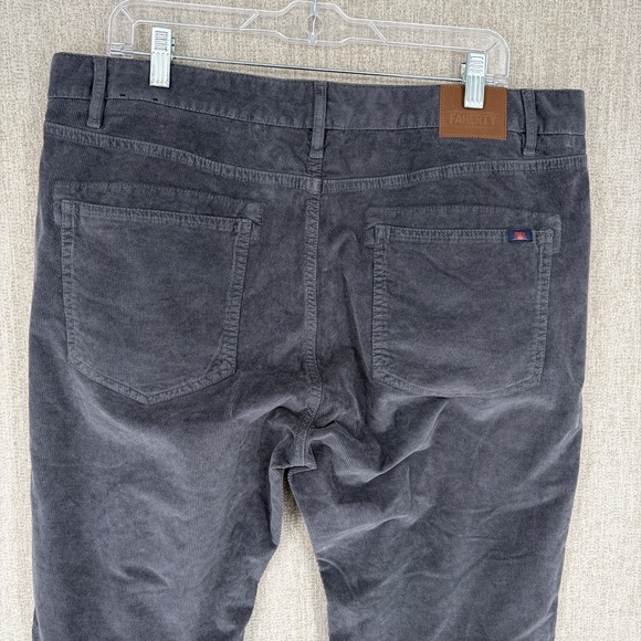 Faherty Pant Men 36x32 Gray Stretch Terry Corduroy 5 Pocket Slim Straight Preppy - Picture 14 of 15